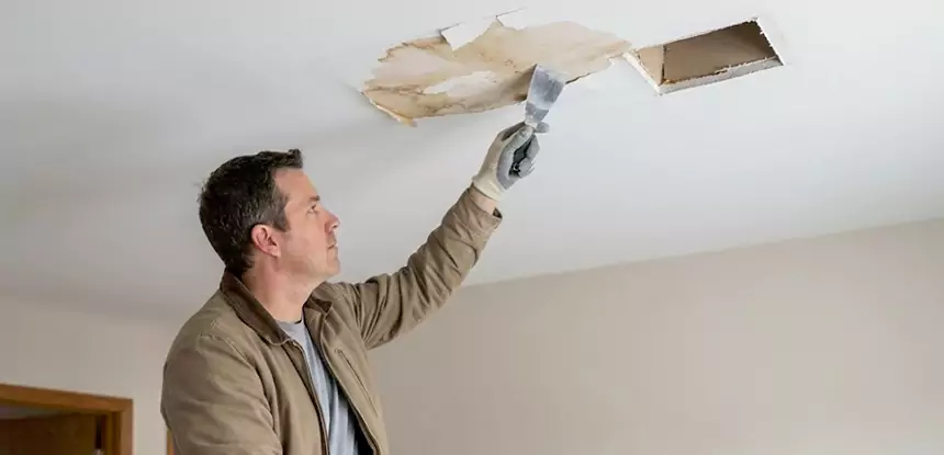 Ceiling Water Stain and Drywall Repair in Waleska